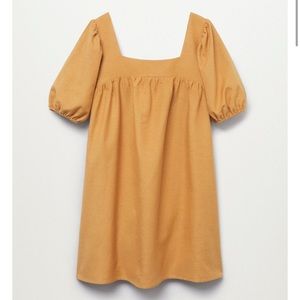 MANGO Cotton puffed sleeved dress